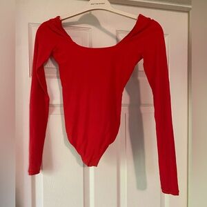 Aerie Vibrant Red Smooth Long Sleeve Bodysuit